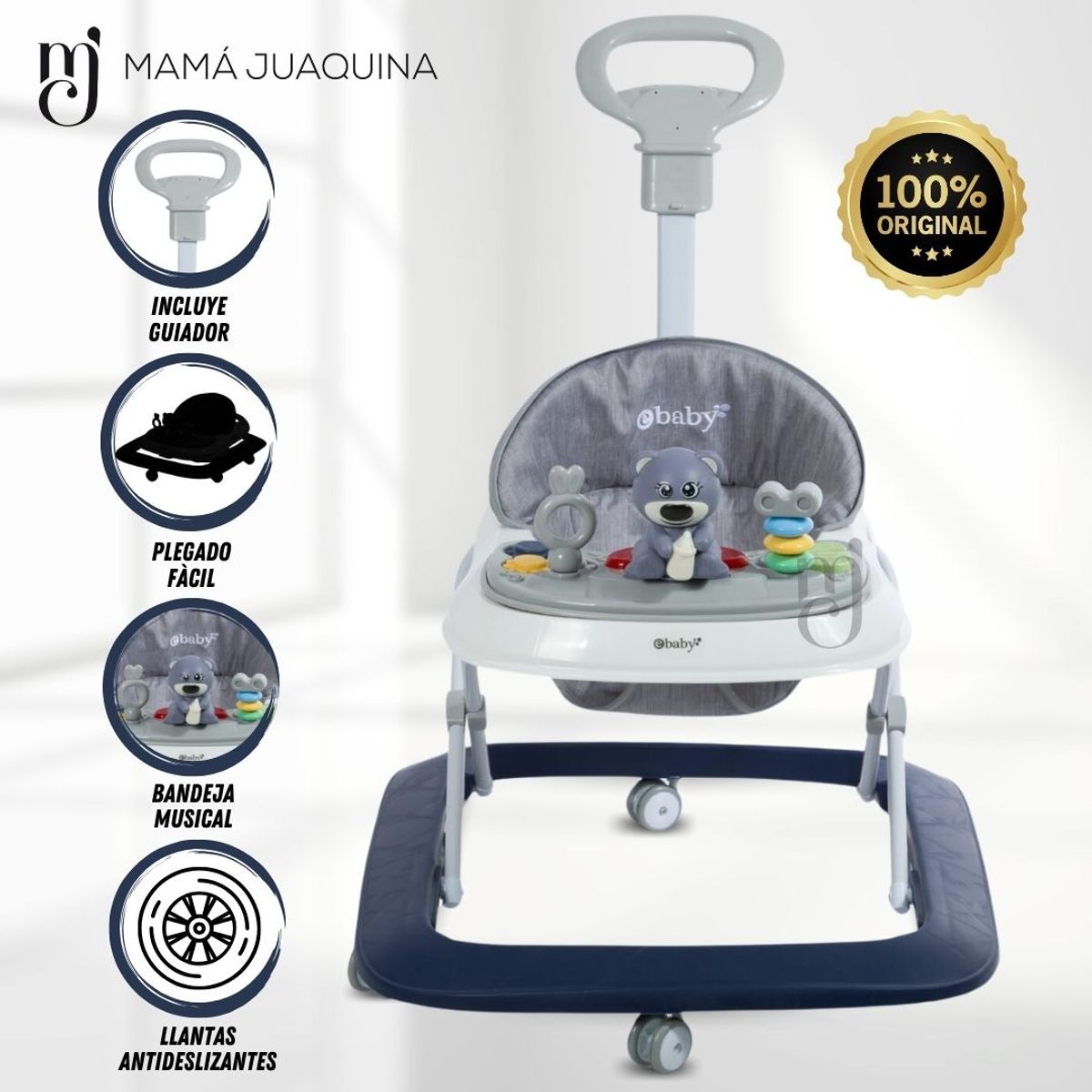 EBABY - Andador con Bandeja Musical «FALL GUYS» Blue