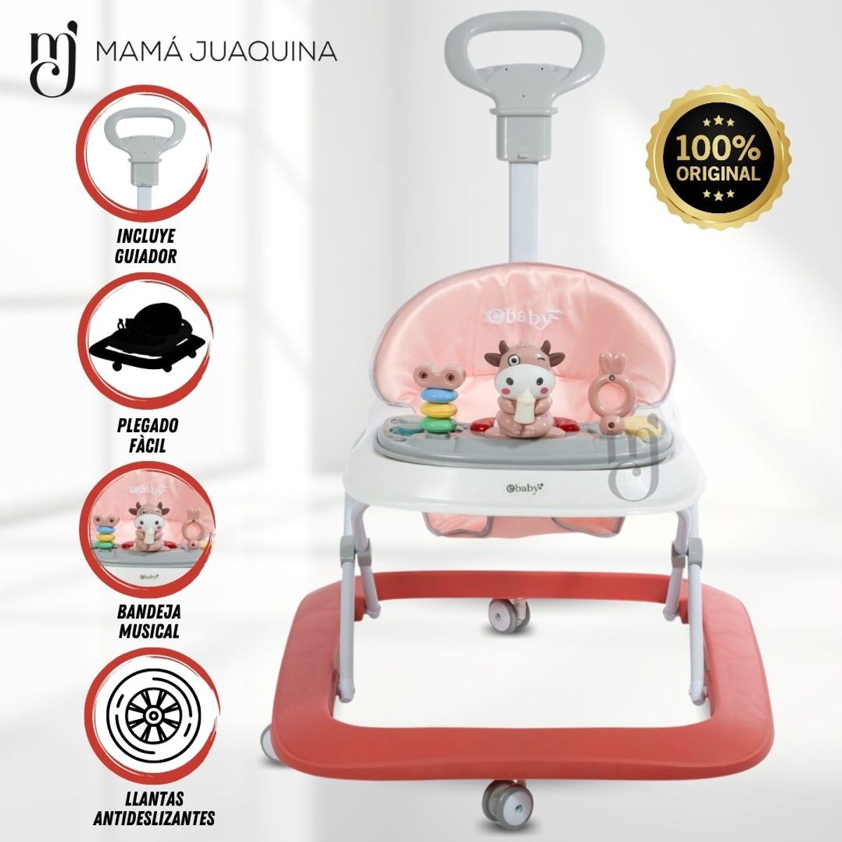 EBABY - Andador con Bandeja Musical «FALL GUYS» Red