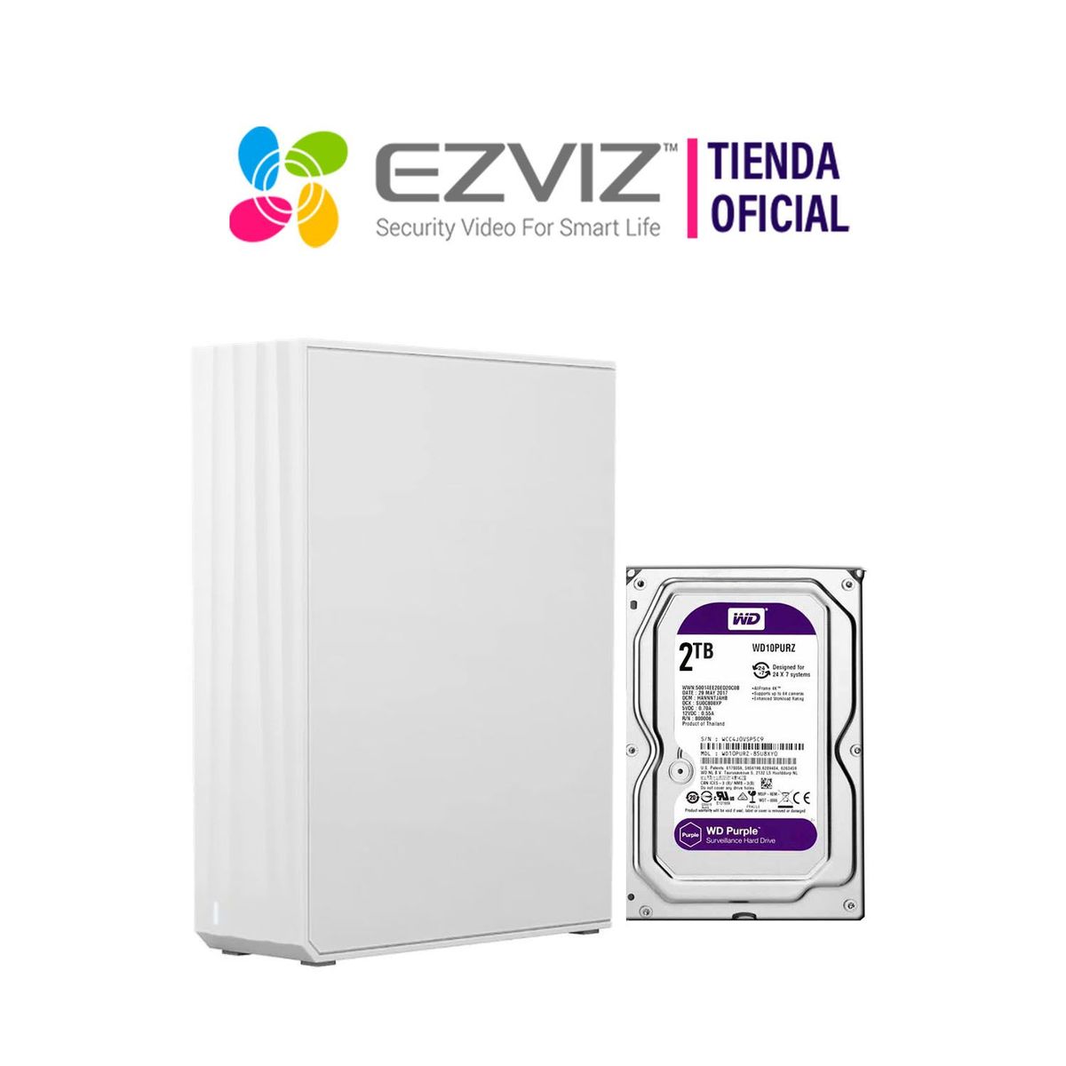 EZVIZ - R5C NAS Ezviz Gestión de almacenamiento doméstico 8 Canales DISCO 2TB
