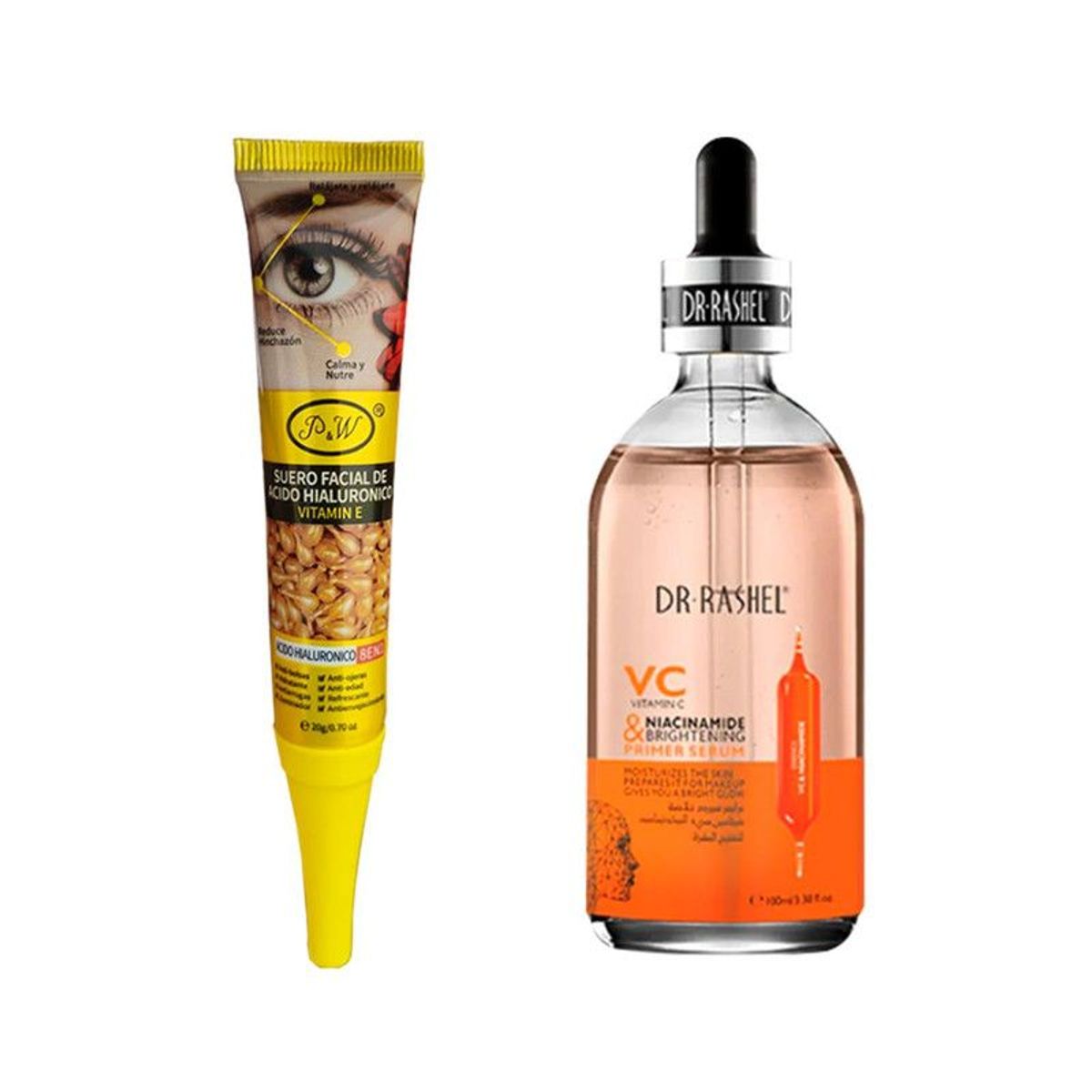 GENERICO - Suero Facial Acido Hialuronico con Vitamina E + Serum Facial Vitamina C