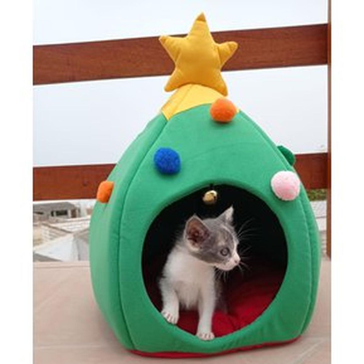 GENERICO - CASITA PARA GATO ARBOL DE NAVIDAD