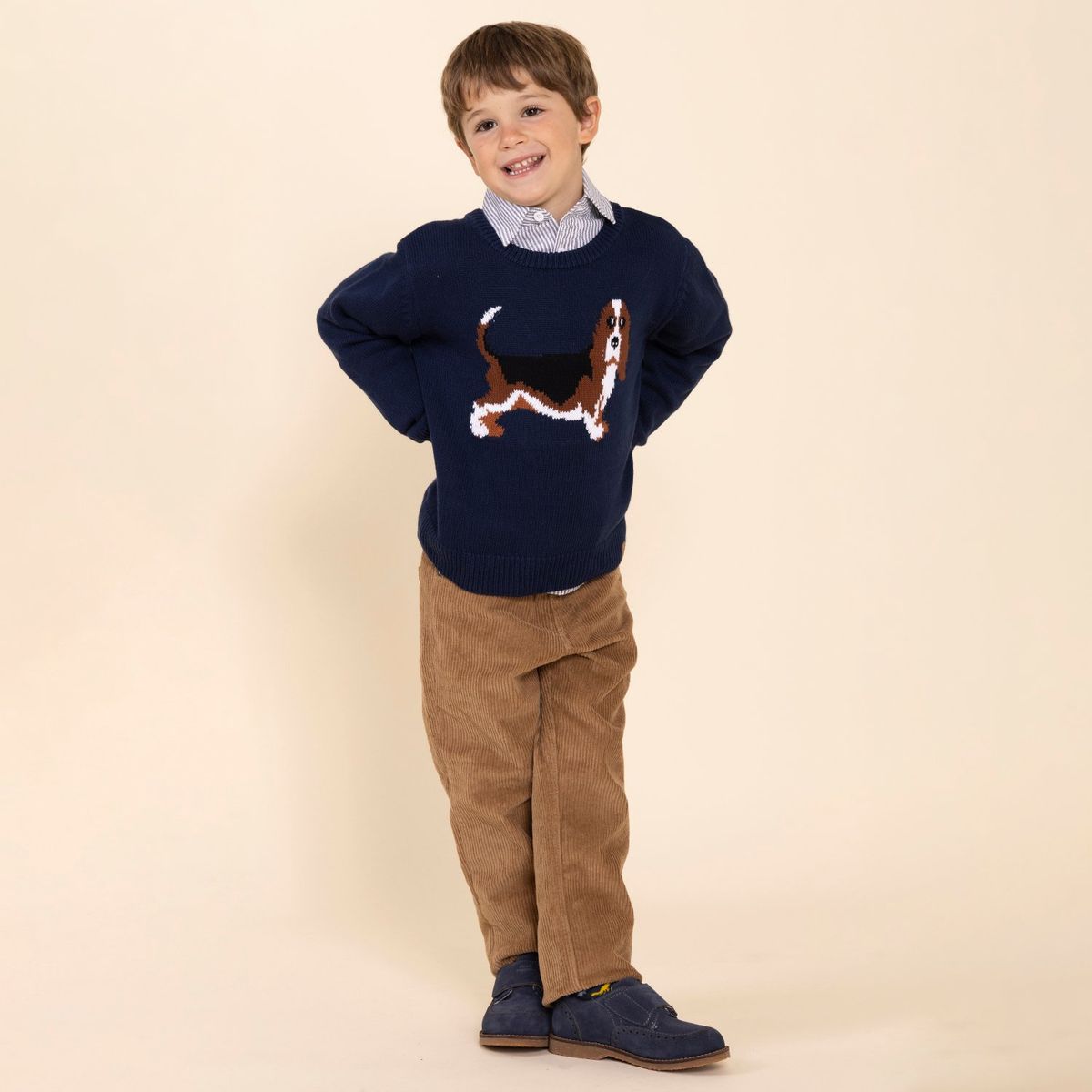 HUSH PUPPIES - Sweater Hush Puppies Kids Para Niño Bw24-Swt/Basset Azul HUSH PUPPIES
