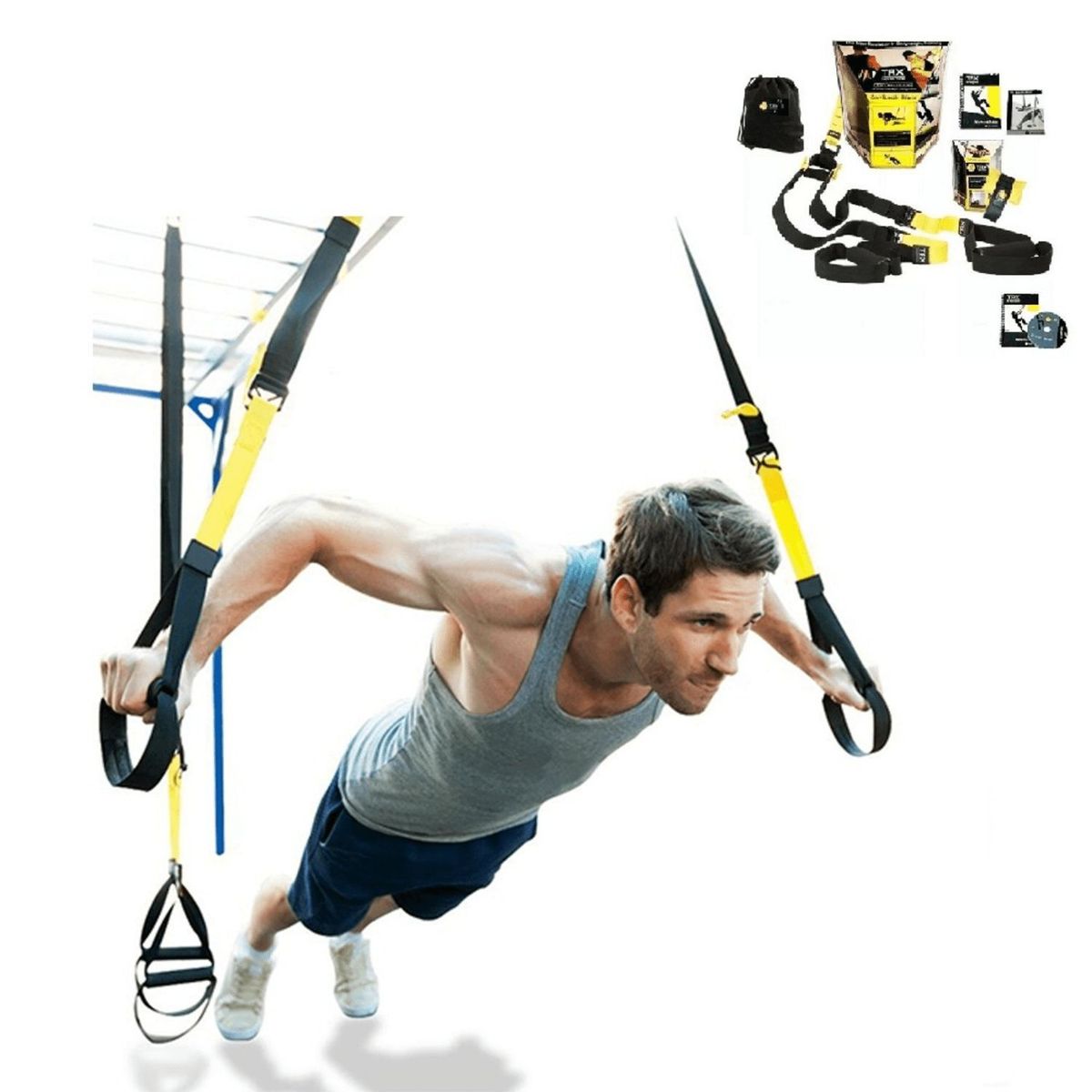 ALPHA GYM - Kit Profesional TRX Bandas de Suspension Funcional Crossfit