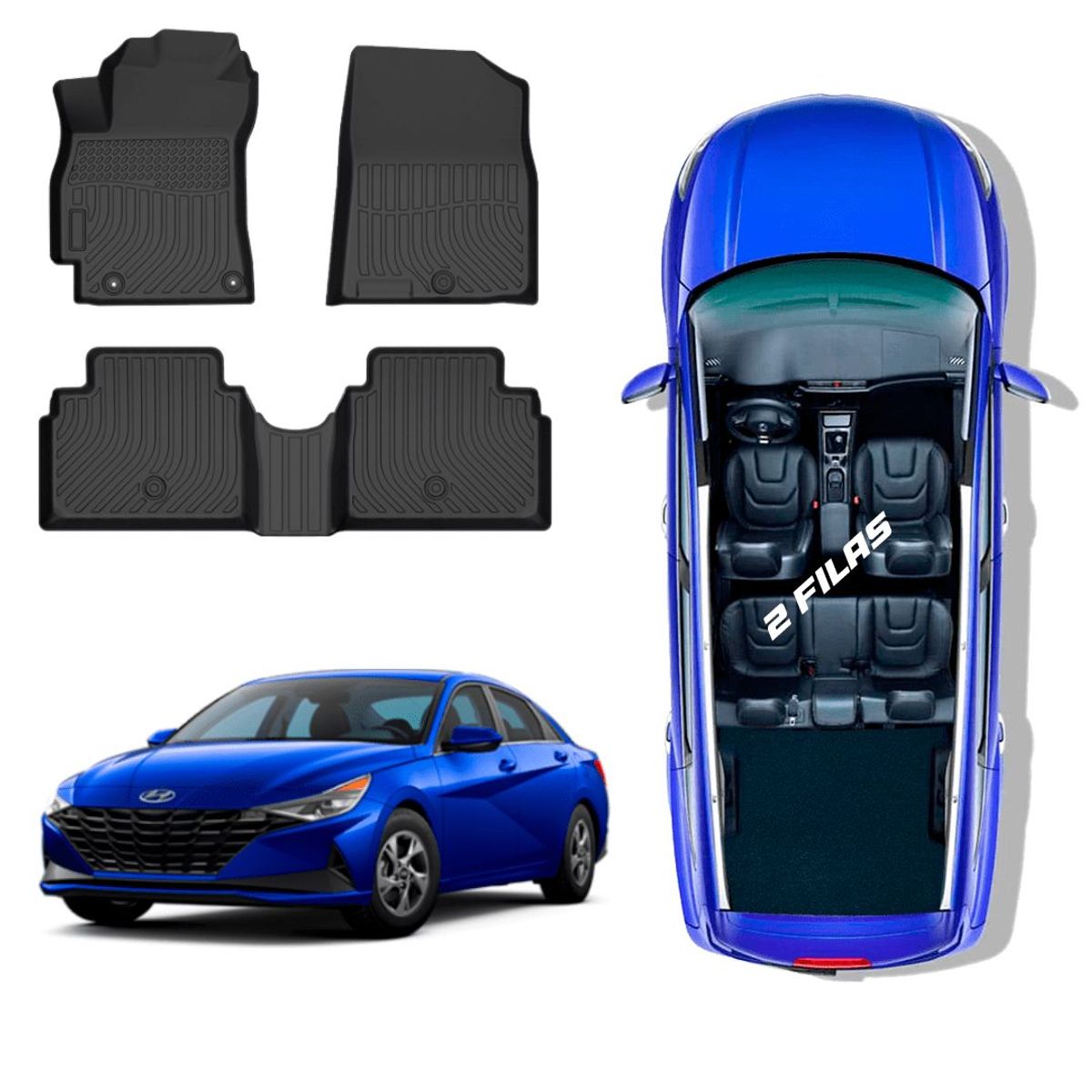 TECGO - PROTECTOR CUBRE PISO 5D TPE HYUNDAI ELANTRA 2022 EN ADELANTE