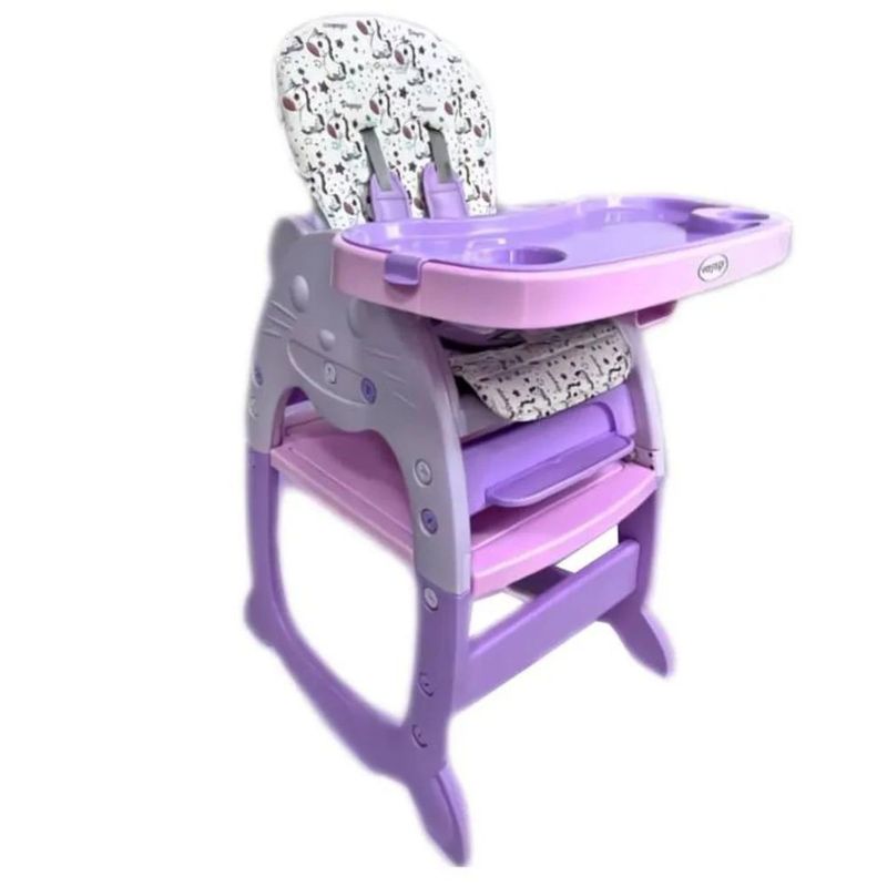 VOYAGE - Silla de Comer para Bebe 3 en 1 gato  -  Color Morado