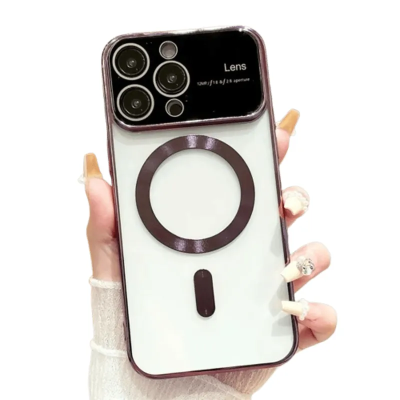 GENERICO - Funda Case para iPhone 11 MagSafe Metalizado Morado Lens Protector