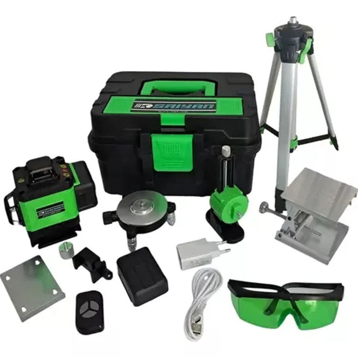 SAIYAN - Nivel Láser 16 Líneas Verde Autonivelante + Trípode SAIYAN Nllv16