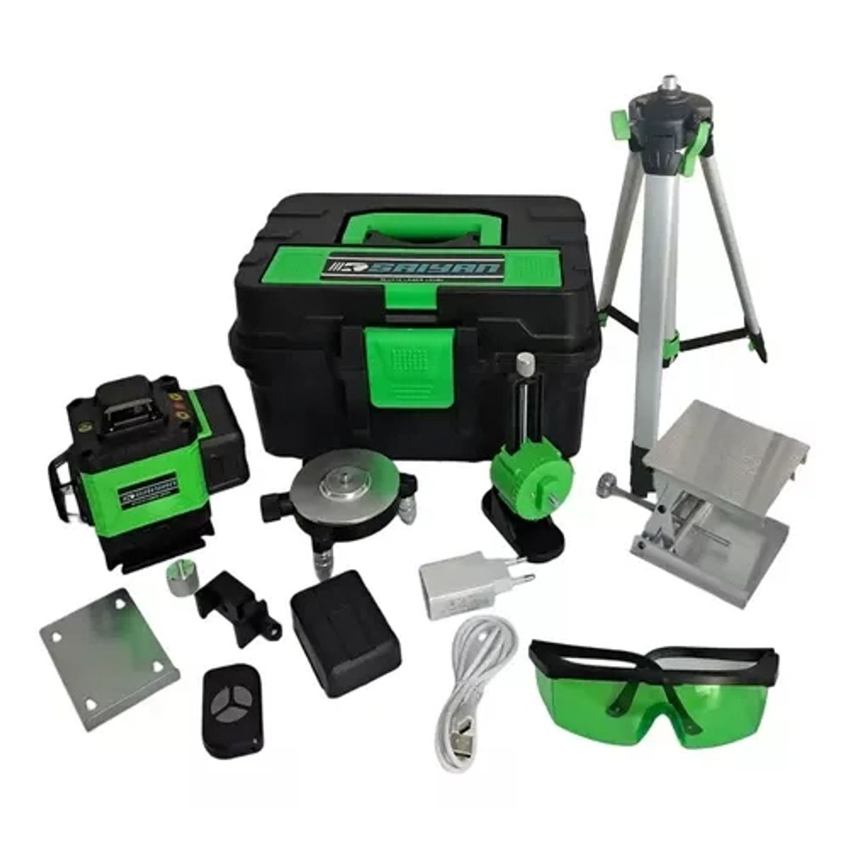 SAIYAN - Nivel Láser 16 Líneas Verde Autonivelante + Trípode SAIYAN Nllv16