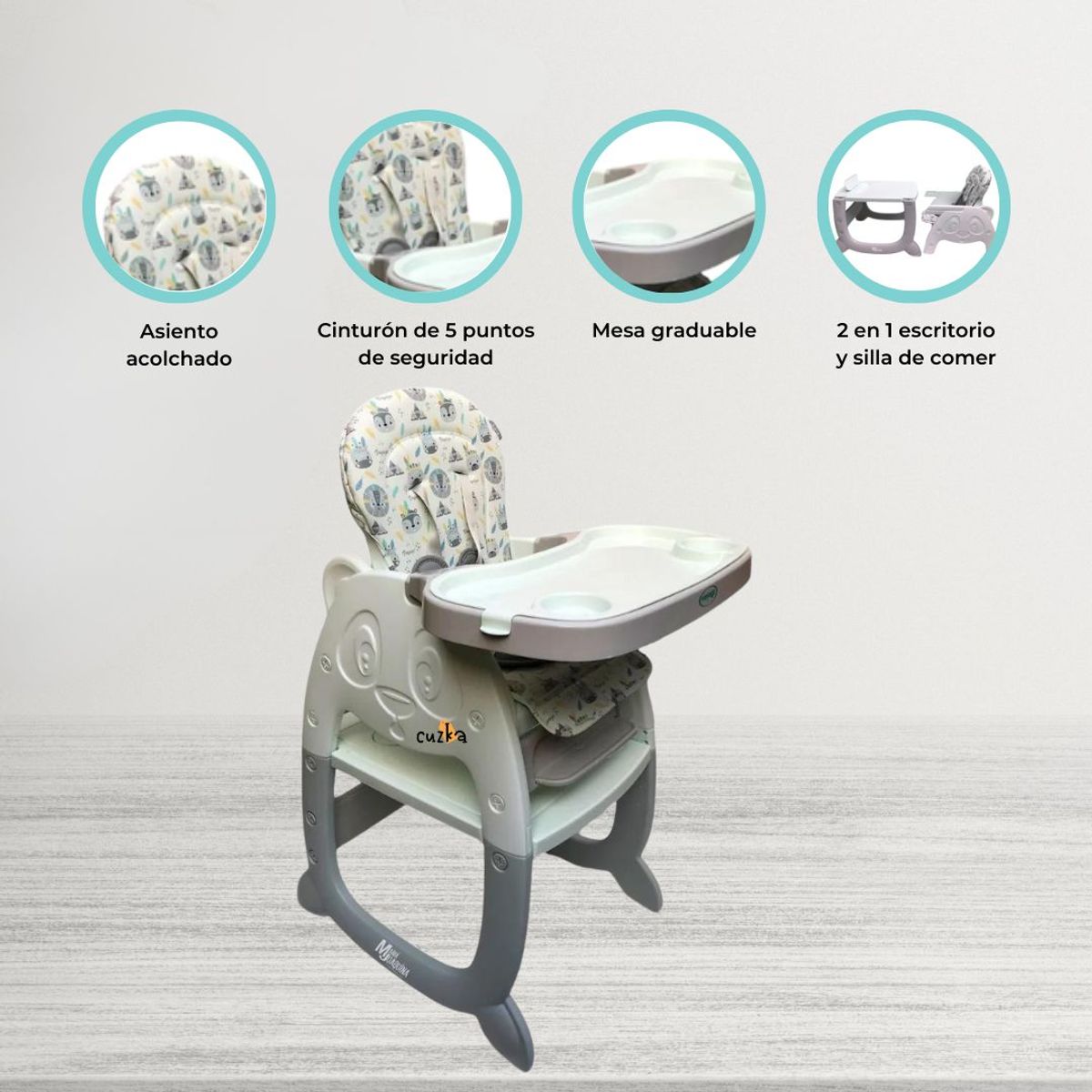 VOYAGE - Silla de Comer Escritorio «PANDA PRO» Gray