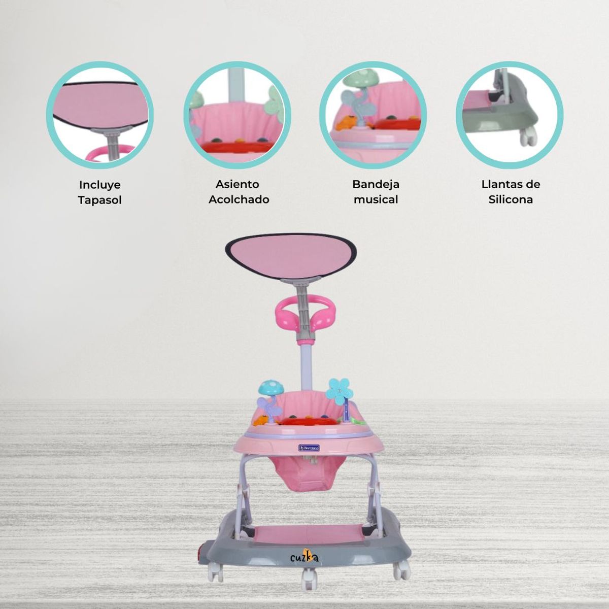 BAMBINO - Andador Mecedora 4 en 1 «BAMBINO X5» Pink