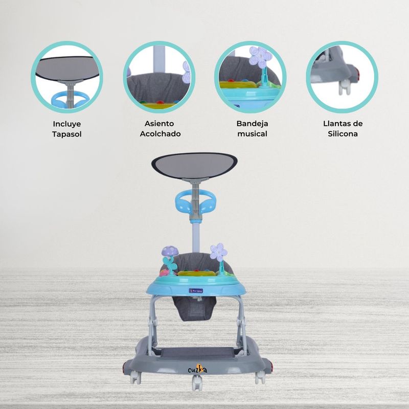 BAMBINO - Andador Mecedora 4 en 1 «BAMBINO X5» Green/Gray