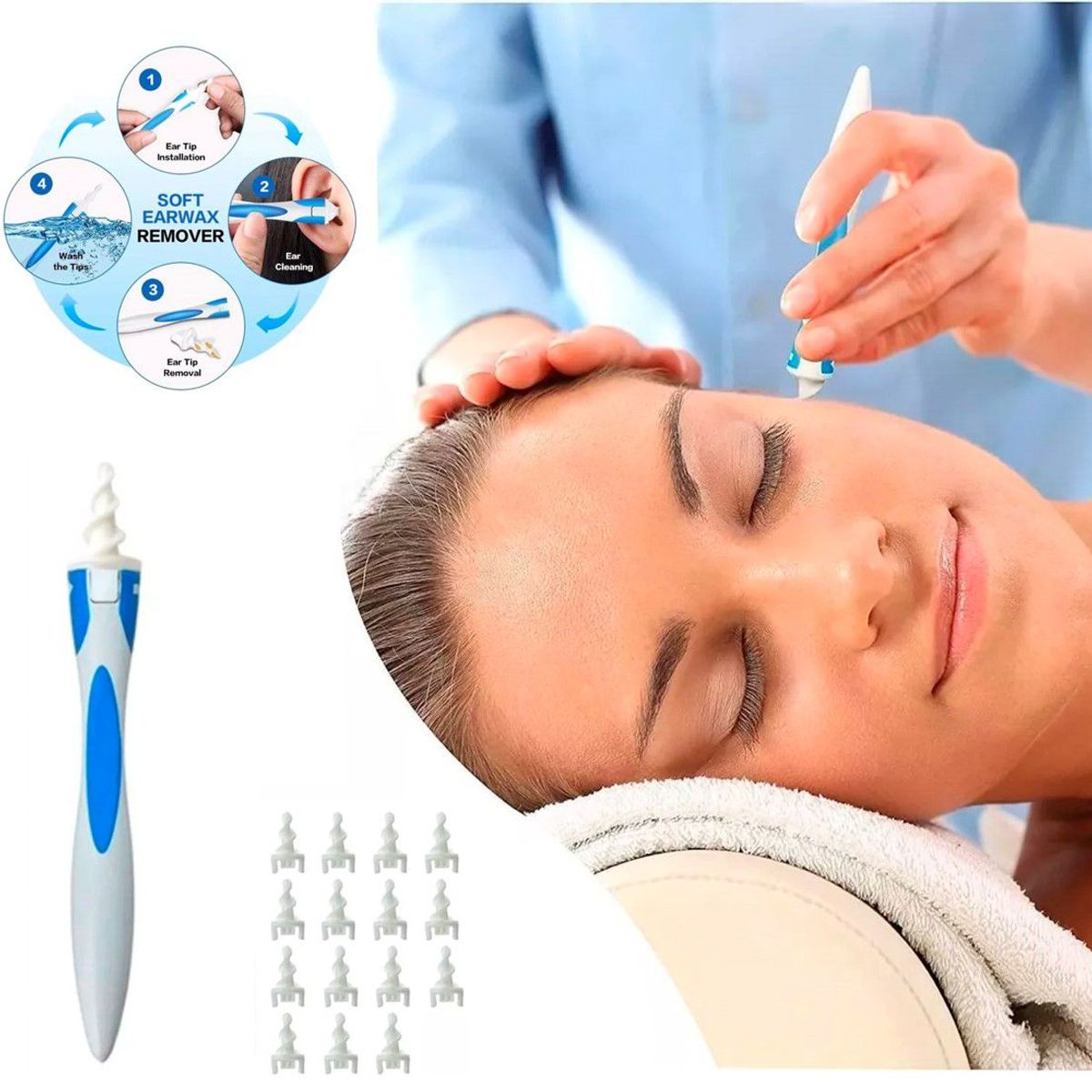 GENERICO - Limpiador de Oídos Limpieza de Oreja Espiral Removedor de Cera