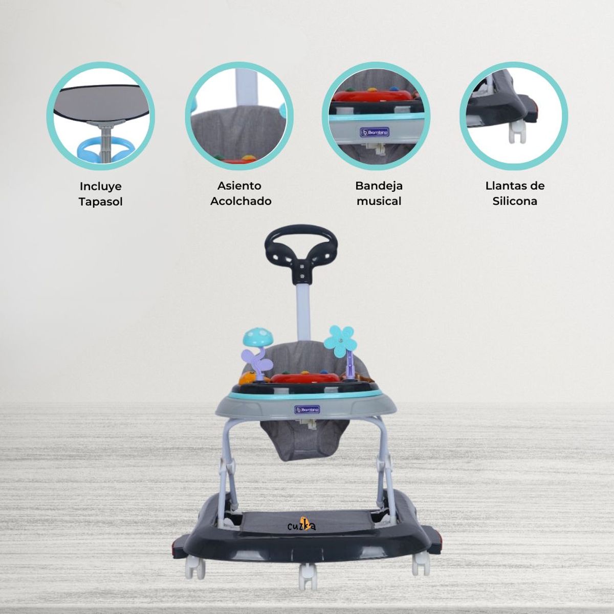 BAMBINO - Andador Mecedora 4 en 1 «BAMBINO X5» Gray