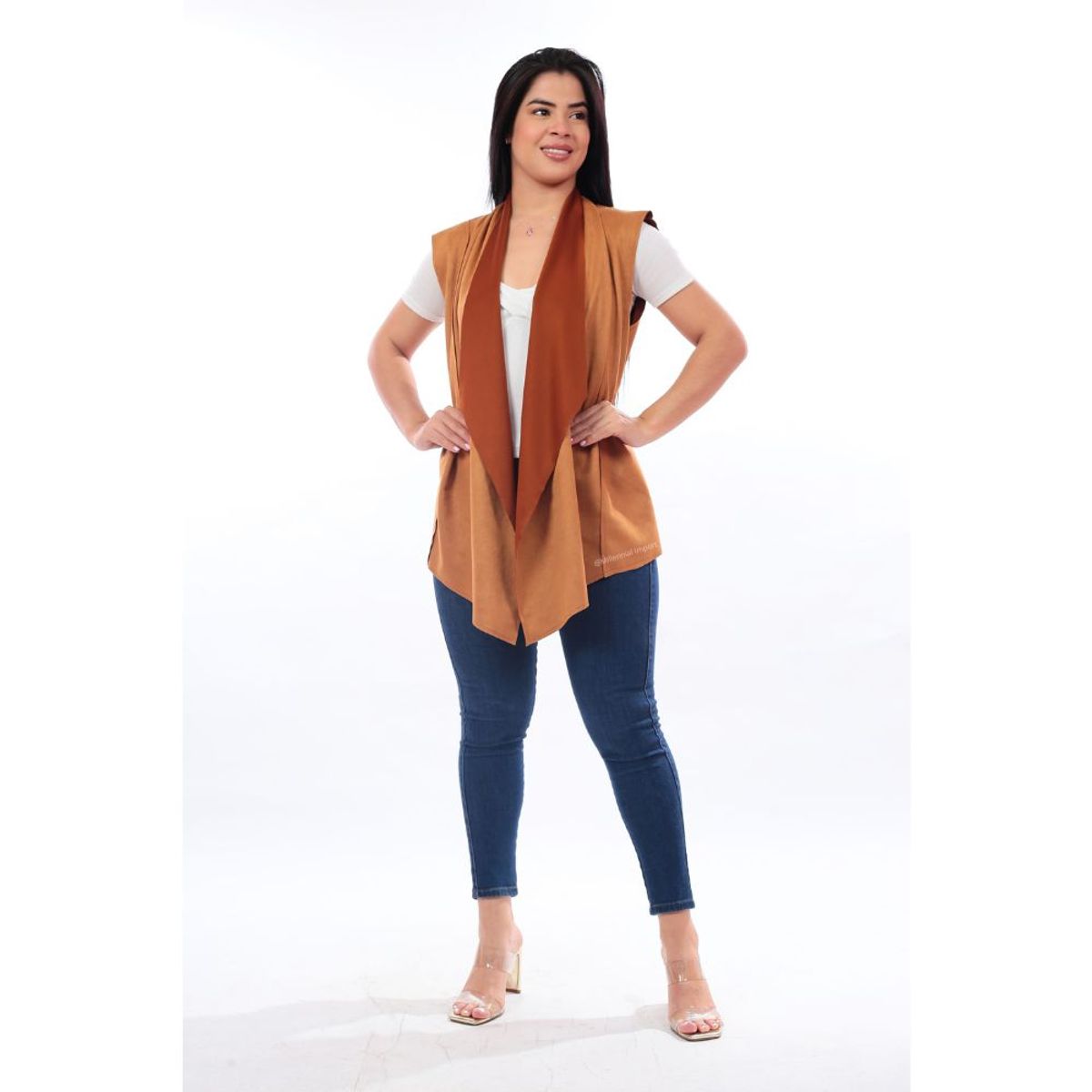 GENERICO - Capa Chaleco Abrigo Blazer Manga Cero para Mujer