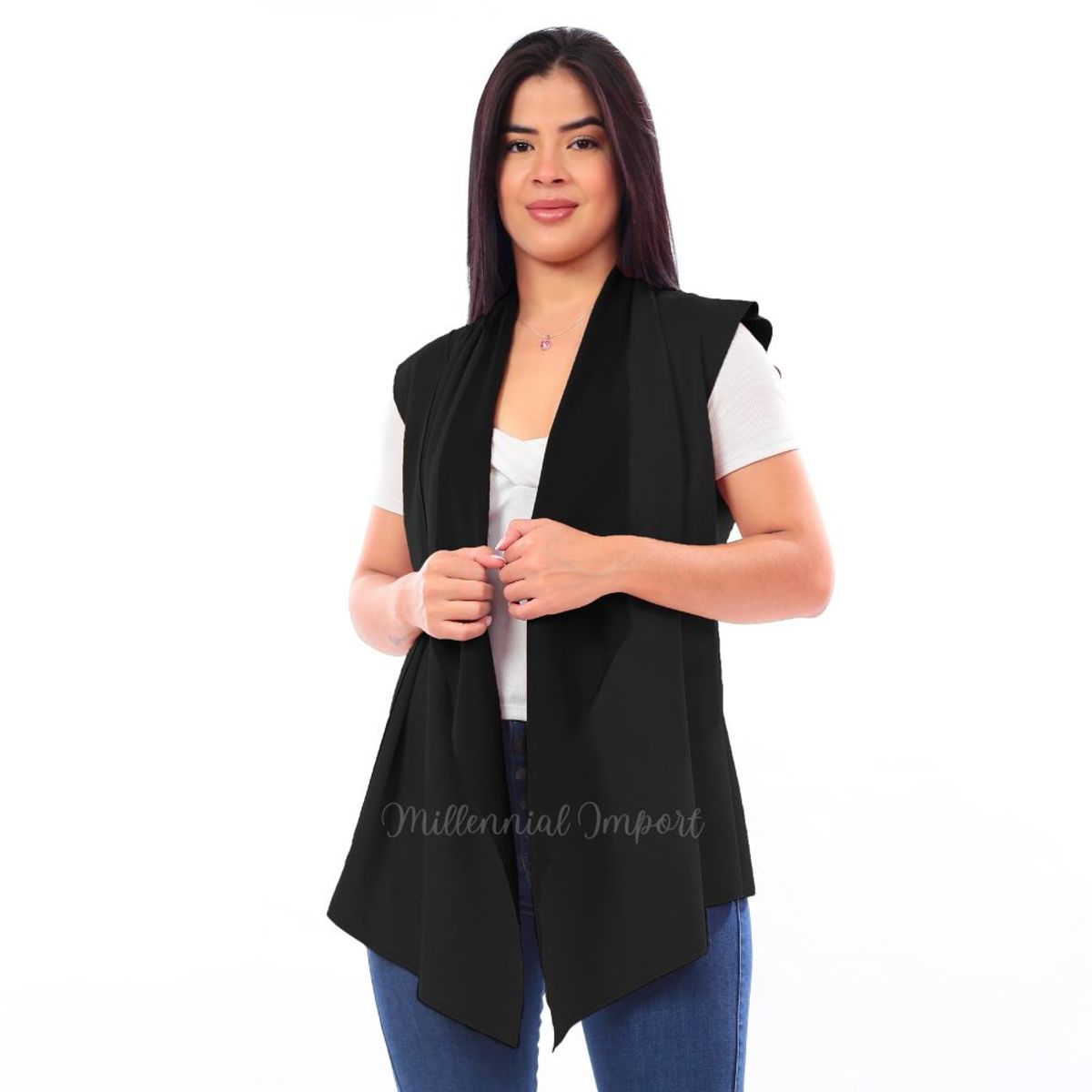 GENERICO - Blazers Chaleco Mujer en Moda Casual Manga Cero