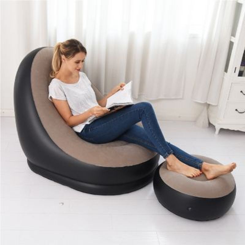GENERICO - SILLON INFLABLE CON POSAPIES PORTATIL