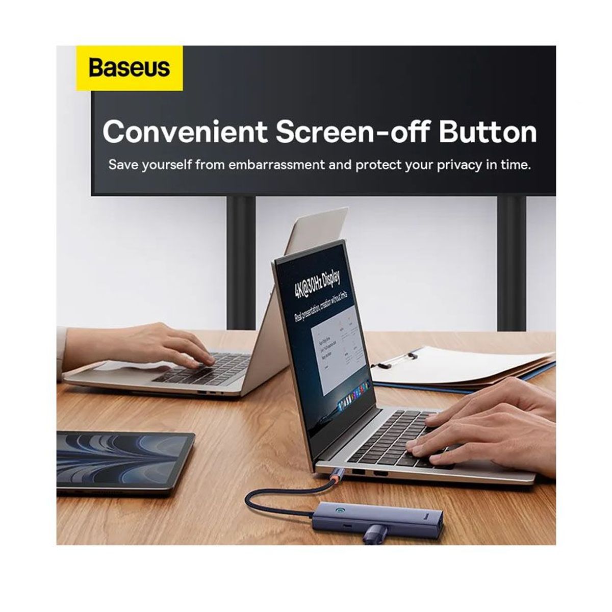 BASEUS - Adaptador BASEUS USB-C HUB 6en1 HDMI 4K RJ45 3XUSB 3.0 PD MacBook iPad