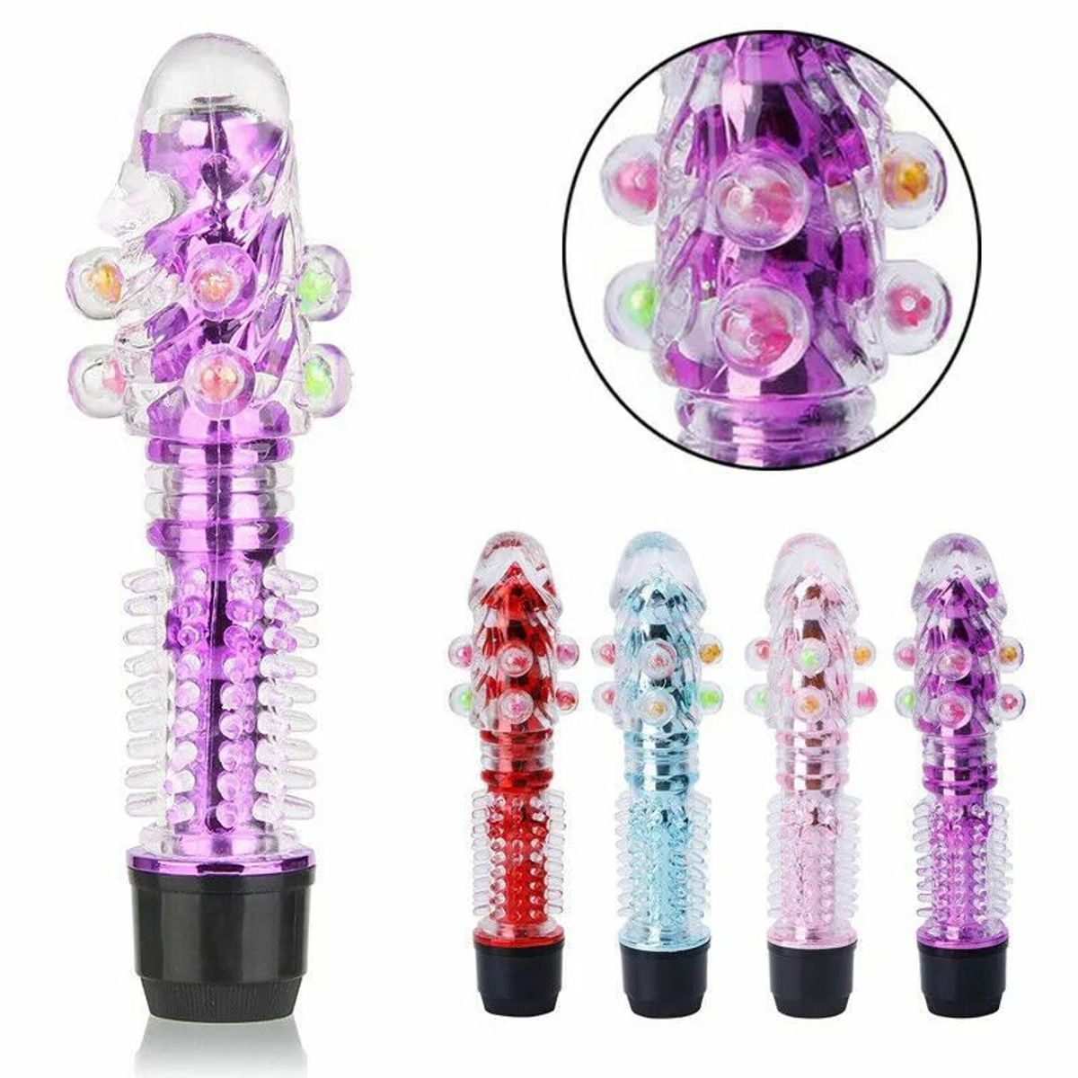 GENERICO - Consolador Dildo Vibrador Juguete para Adultos a Pilas con Puas