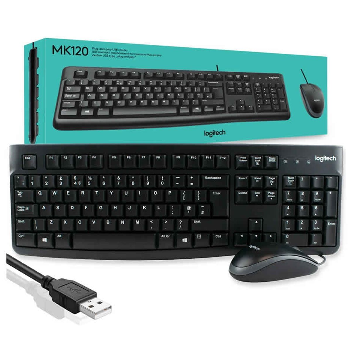 LOGITECH - KIT LOGITECH - TECLADO Y MOUSE MK120 USB