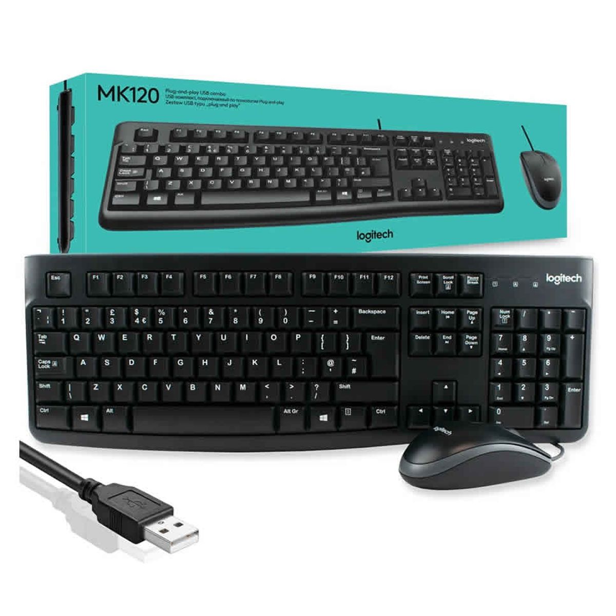 LOGITECH - KIT LOGITECH - TECLADO Y MOUSE MK120 USB