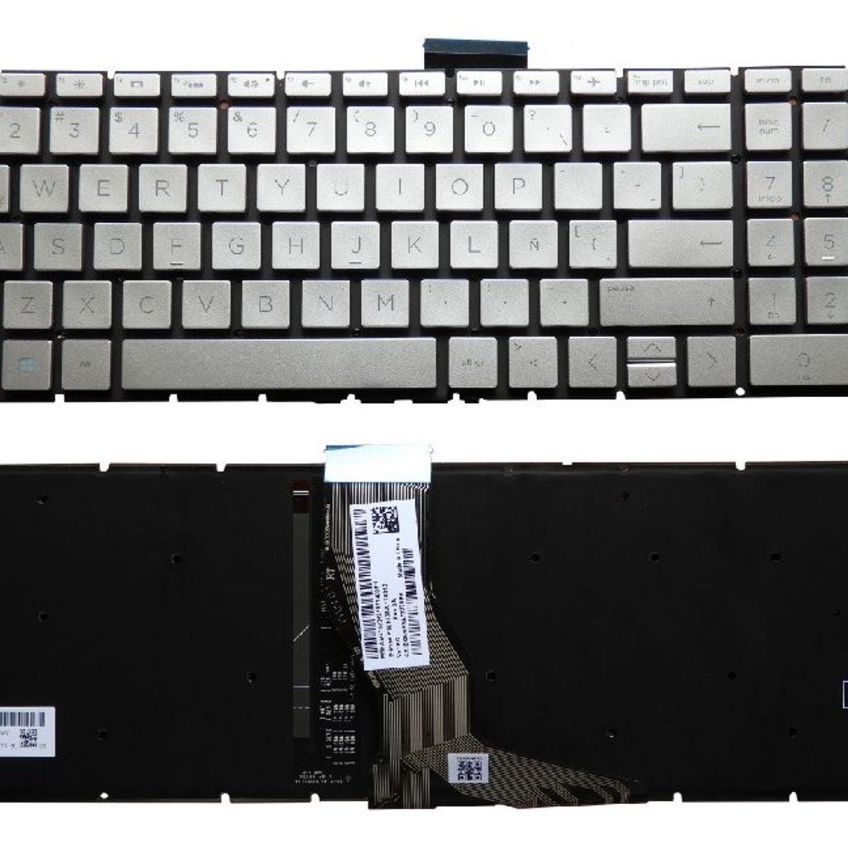 GENERICO - TECLADO PARA LAPTOP HP 15-BS 15-BS003CL ILUMINADO PLATEADO