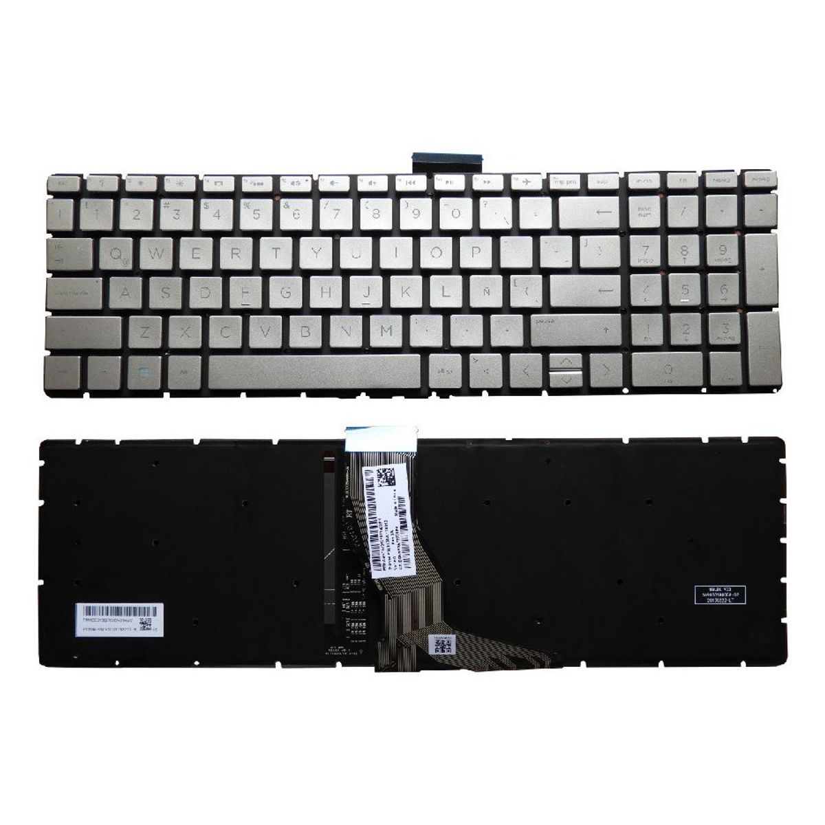 GENERICO - TECLADO PARA LAPTOP HP 15-BS 15-BS003CL ILUMINADO PLATEADO