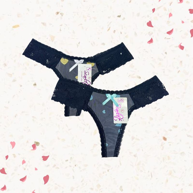 GENERICO - Pack2 Semihilo encaje corazon