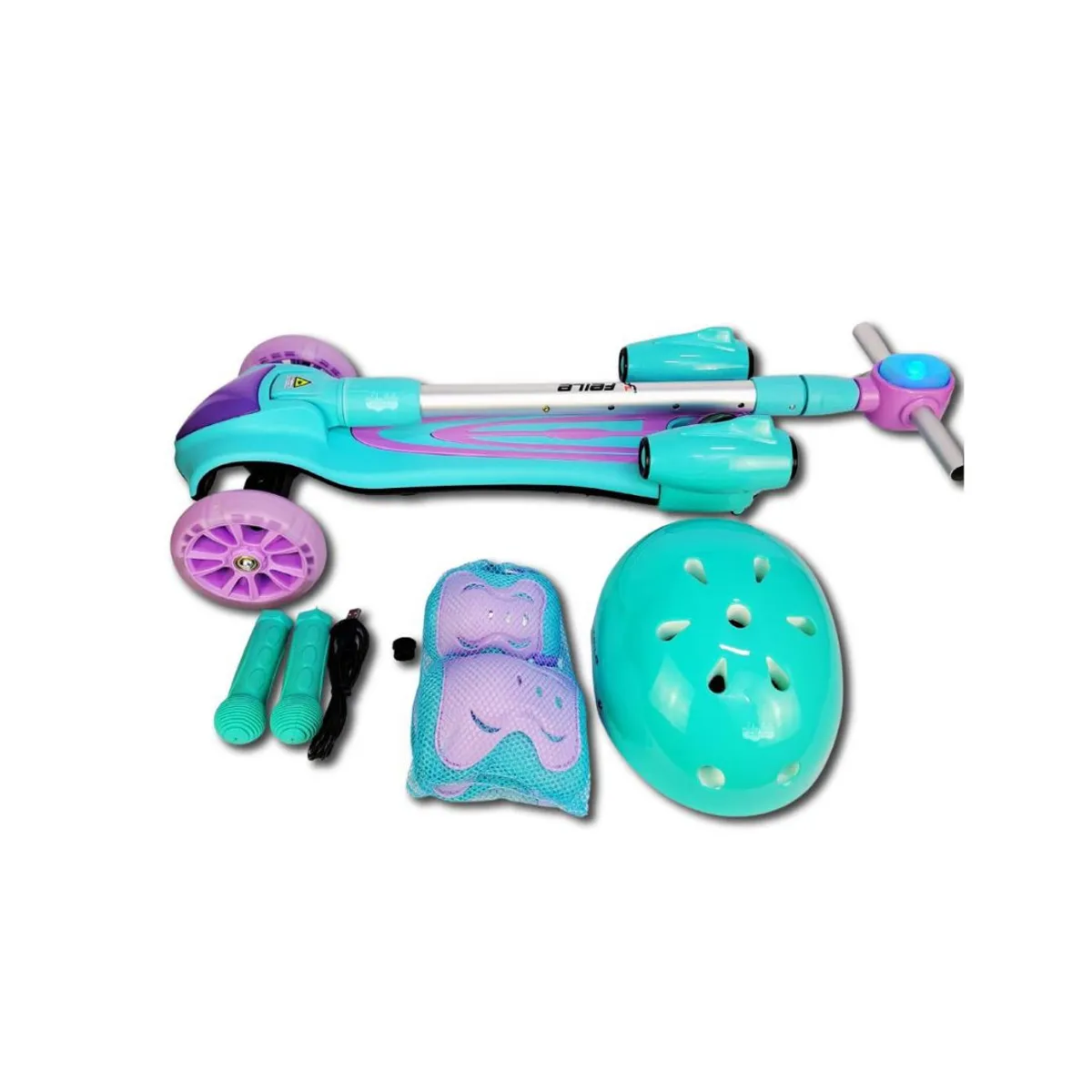 GENERICO - SCOOTER BOTA HUMO MUSICAL PARA NIÑA TURQUESA