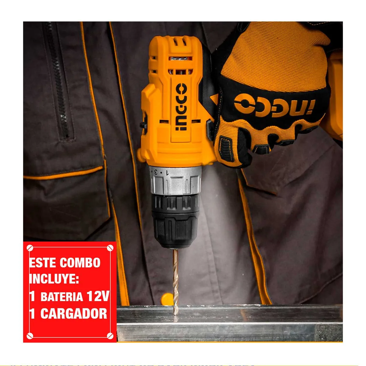 INGCO TOOLS - Taladro Atornillador 12v Inalámbrico + 21 Acss Ingco