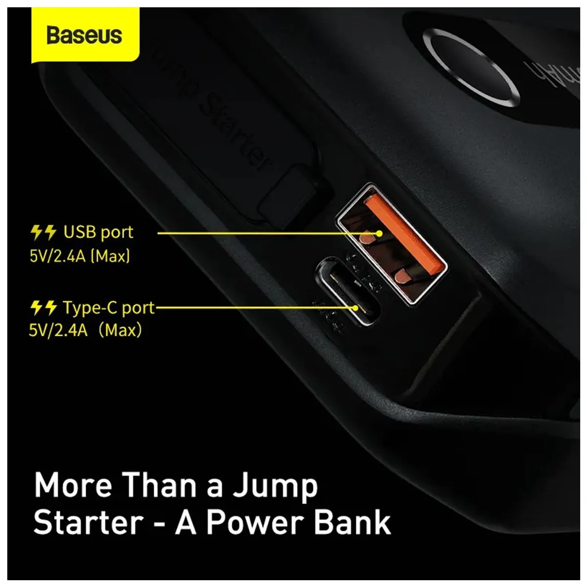 BASEUS - Arrancador Portatil Bateria 12V Para Autos y Suv Jumper