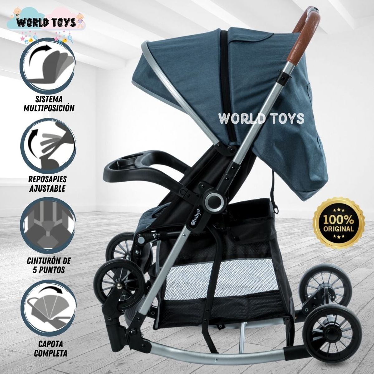 EBABY - Coche Mecedora de Lujo «EXUTOIRE» Blue