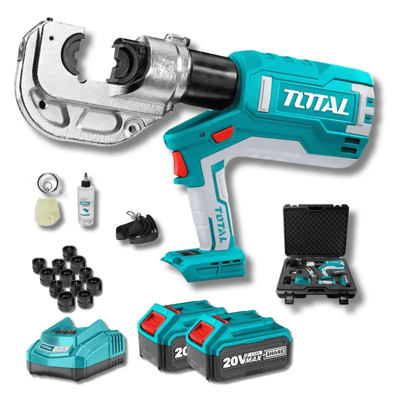 TOTAL TOOLS - Crimpiadora hidraulica 120 Kn 20v  + 2 baterias 4ah industrial Total