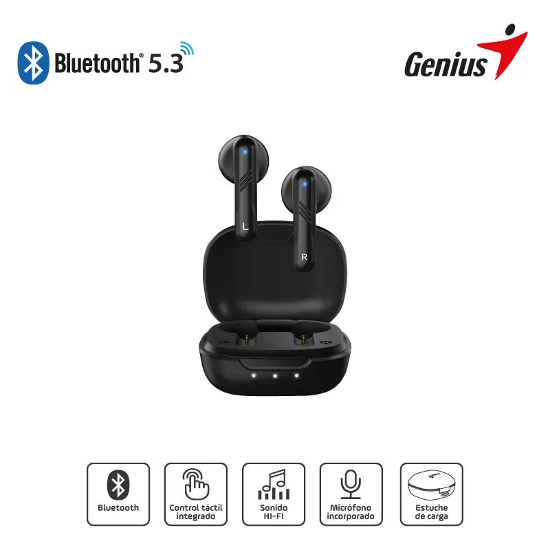 GENIUS - Audífono con micrófono Genius HS-M905BT Bluetooth Negro
