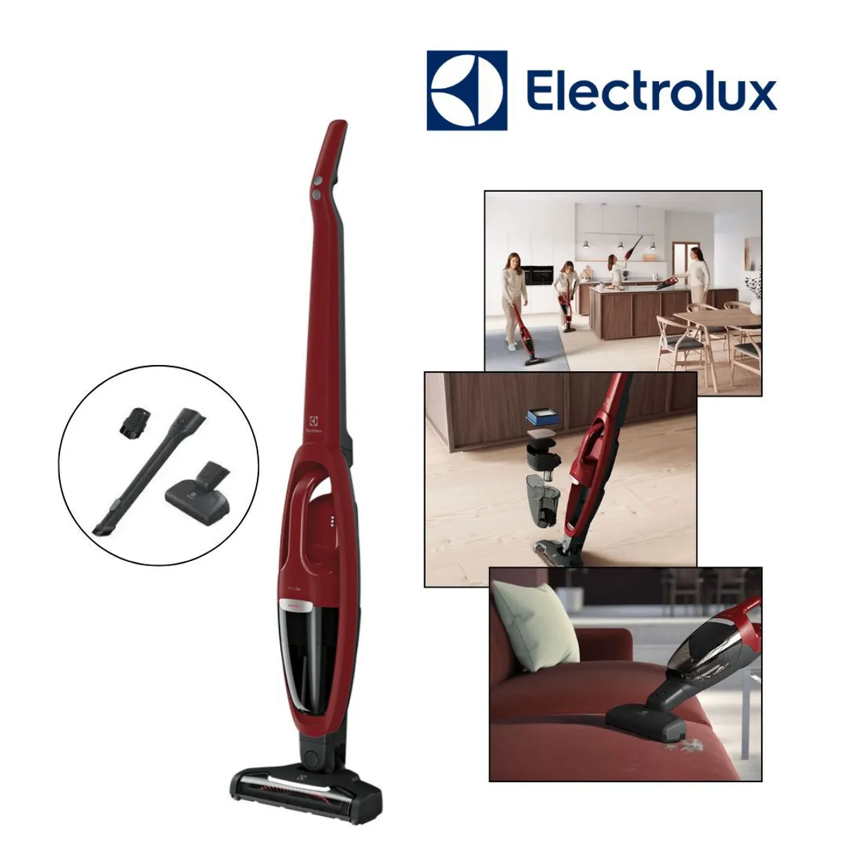 ELECTROLUX - Aspiradora Electrolux Vertical Inalámbrica 2 En 1 Pet ERG36