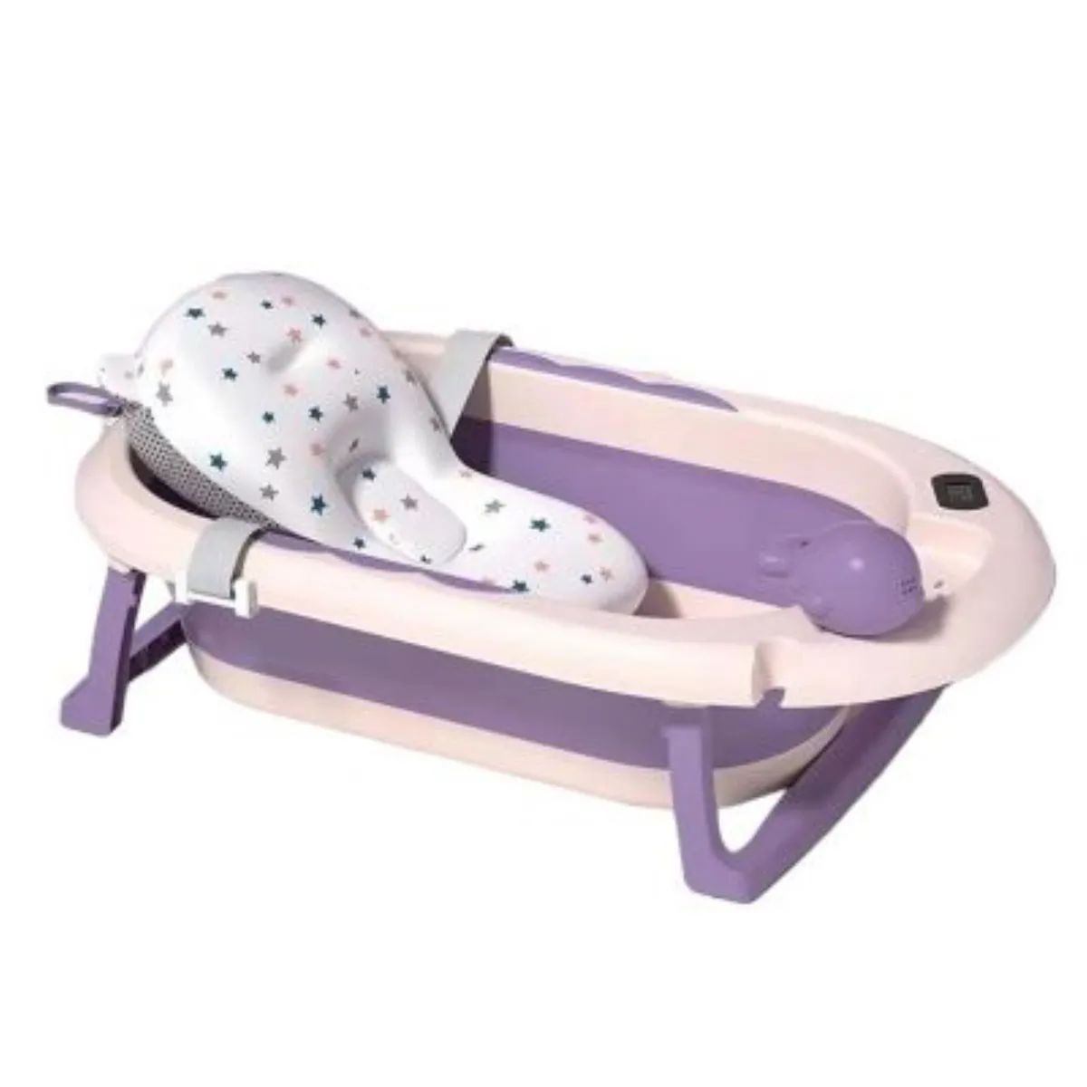 GENERICO - NUEVO Tina Bañera Plegable Piscis Con Termómetro Purple