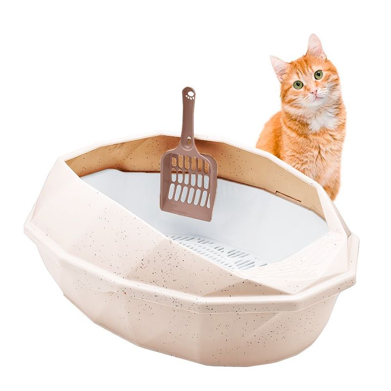 KELLER - Arenero Semicerrado con Pala Cernidora para Gatos Beige CG7