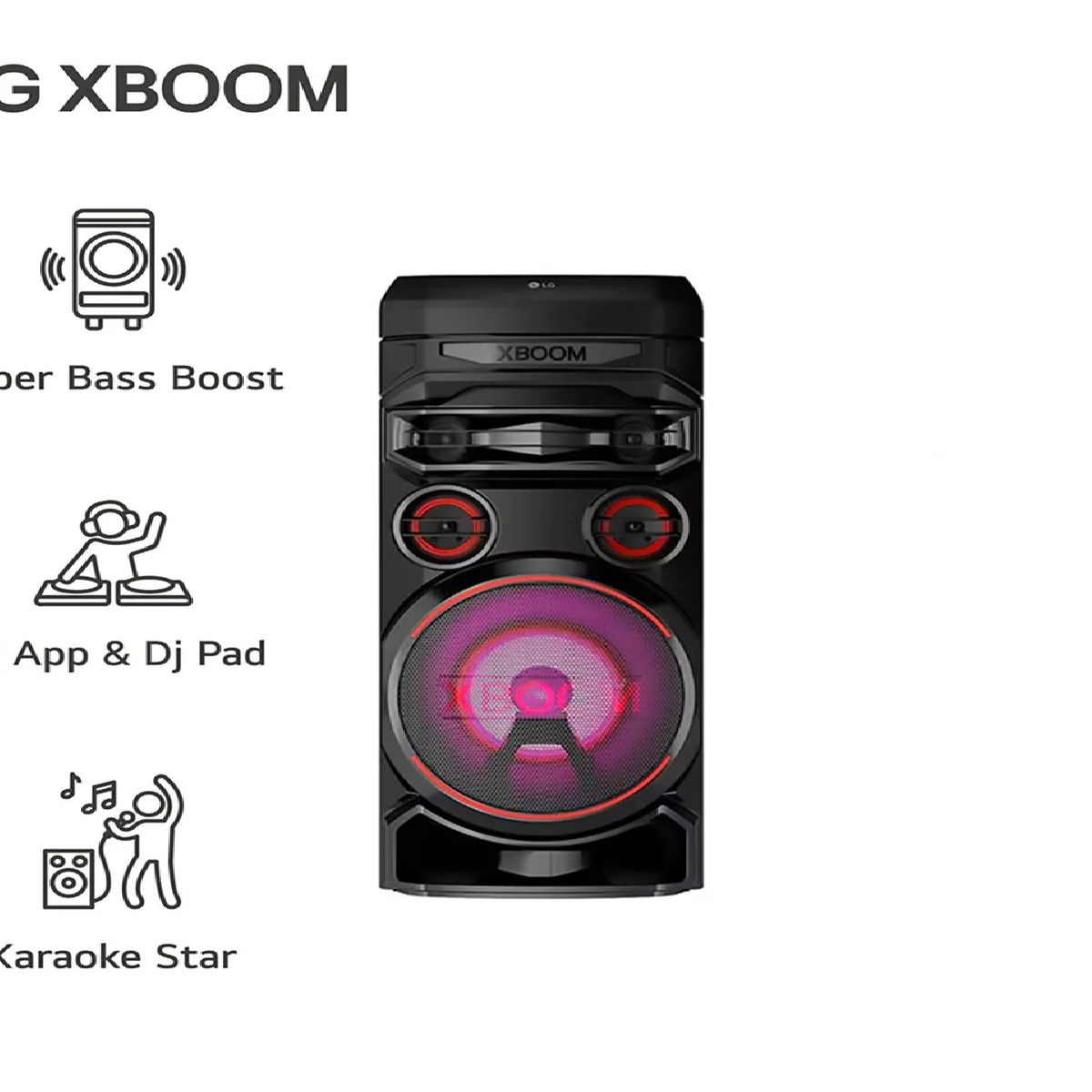 LG - Torre de sonido LG XBOOM RNC7 Multi-Bluetooth Karaoke Star - Negro