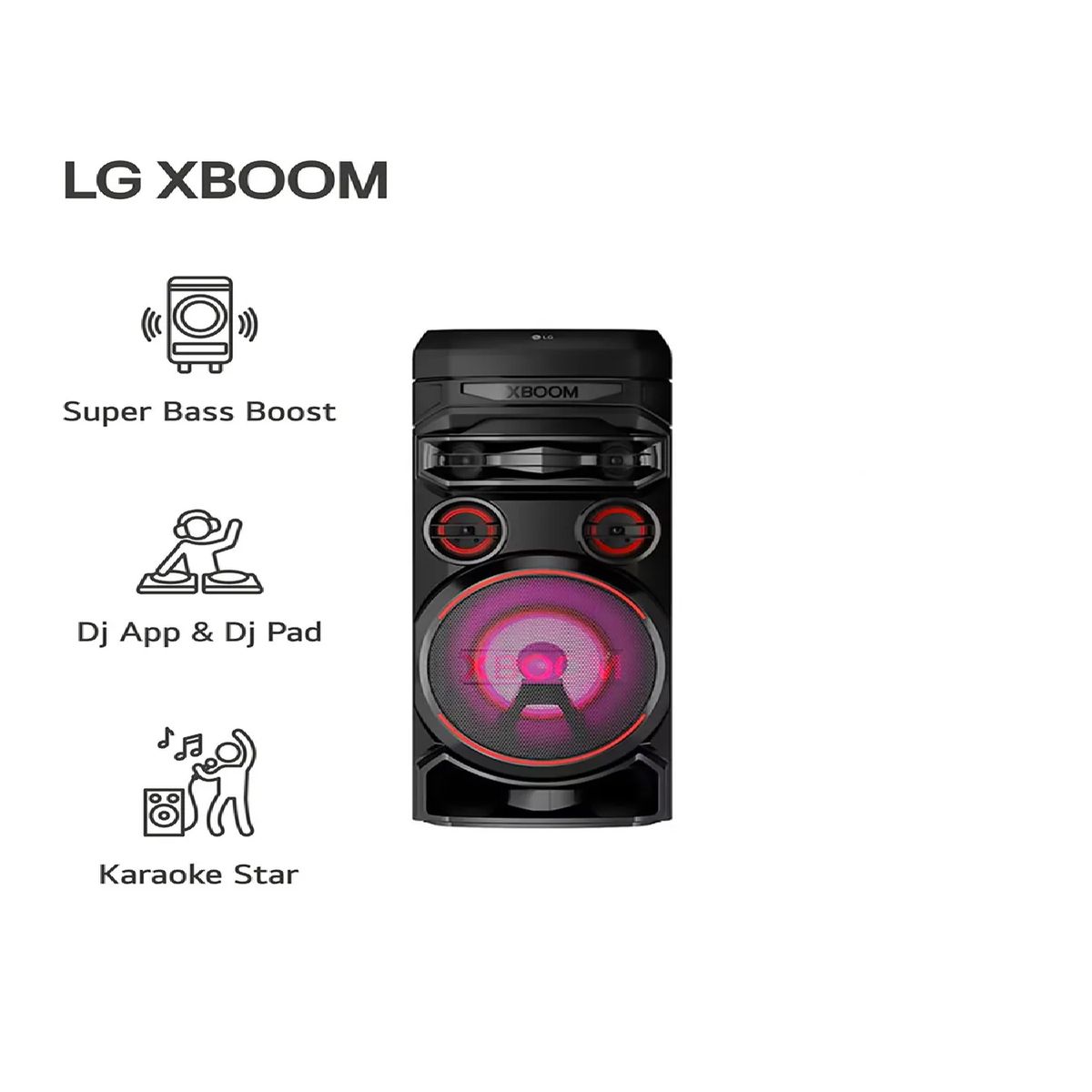 LG - Torre de sonido LG XBOOM RNC7 Multi-Bluetooth Karaoke Star - Negro