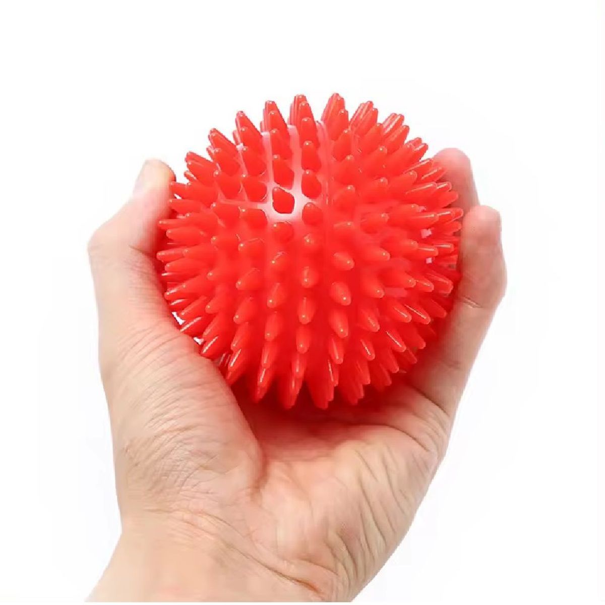 GENERICO - Pelota Erizo - Plástico Duro masajeador 7 cm - Rojo