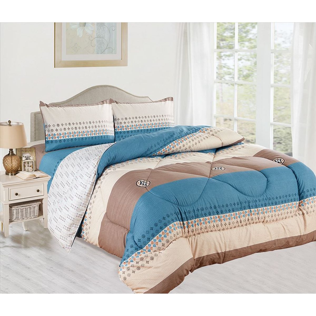 CASATEX - EDREDÓN CASATEX CON DISEÑO 100% ALGODÓN DE 1.5 PLZ