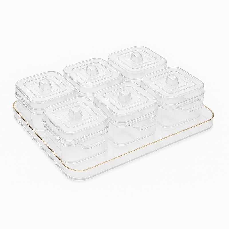 GENERICO - Bandeja de alimentos transportador con tapers Set