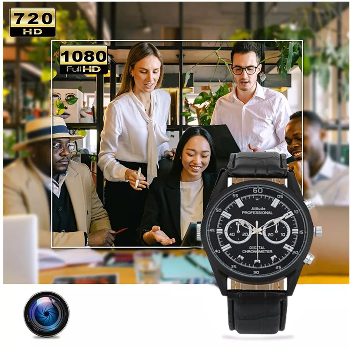 NEO DIGITAL - Cámara oculta KC02 reloj espía 32 GB visión nocturna 1080P