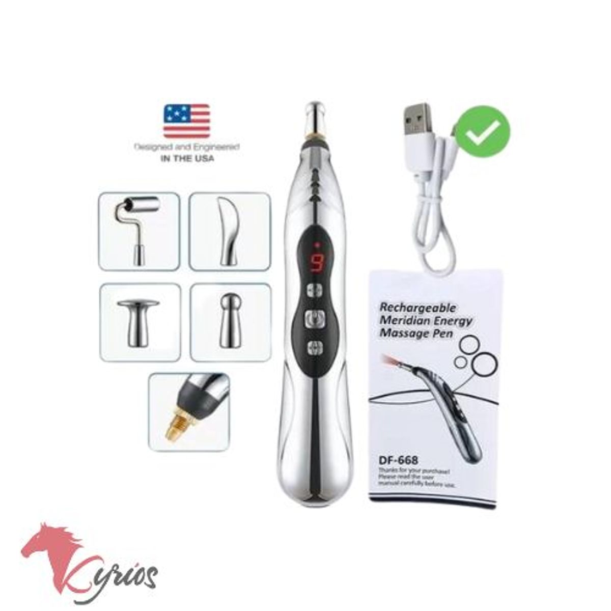 GENERICO - Lapiz de Acupuntura 5 en 1 Recargable