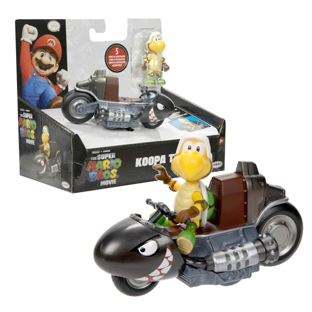 JAKKS PACIFIC - Super Mario Bros Movie Koopa Troopa con Kart de Fricción