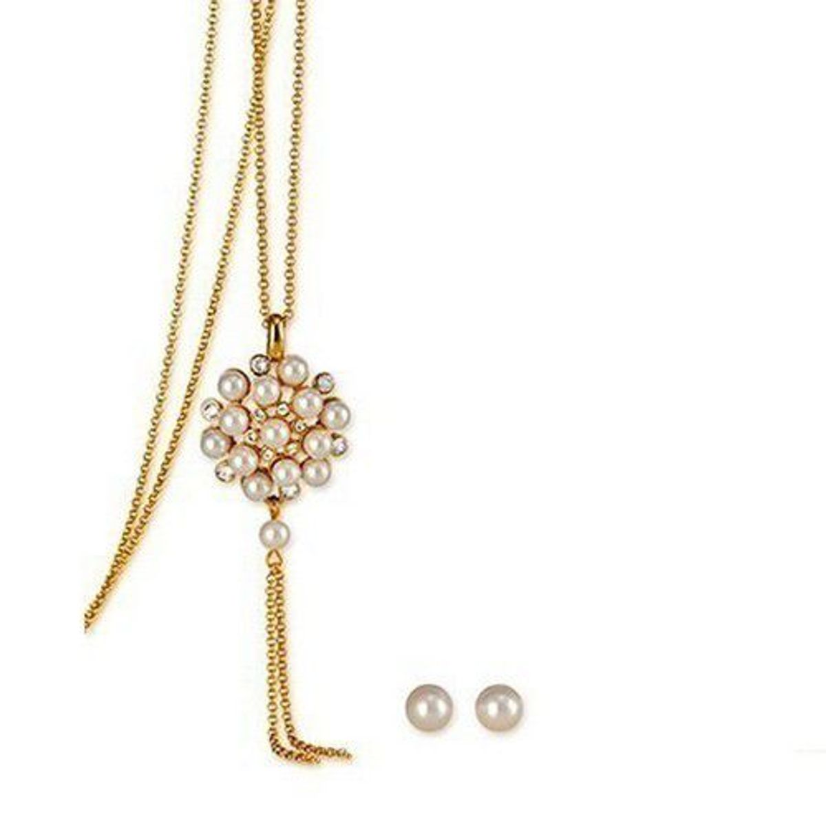 YANBAL - Coleccion Tressor Perla Collar y Aretes Joyeria Yanbal