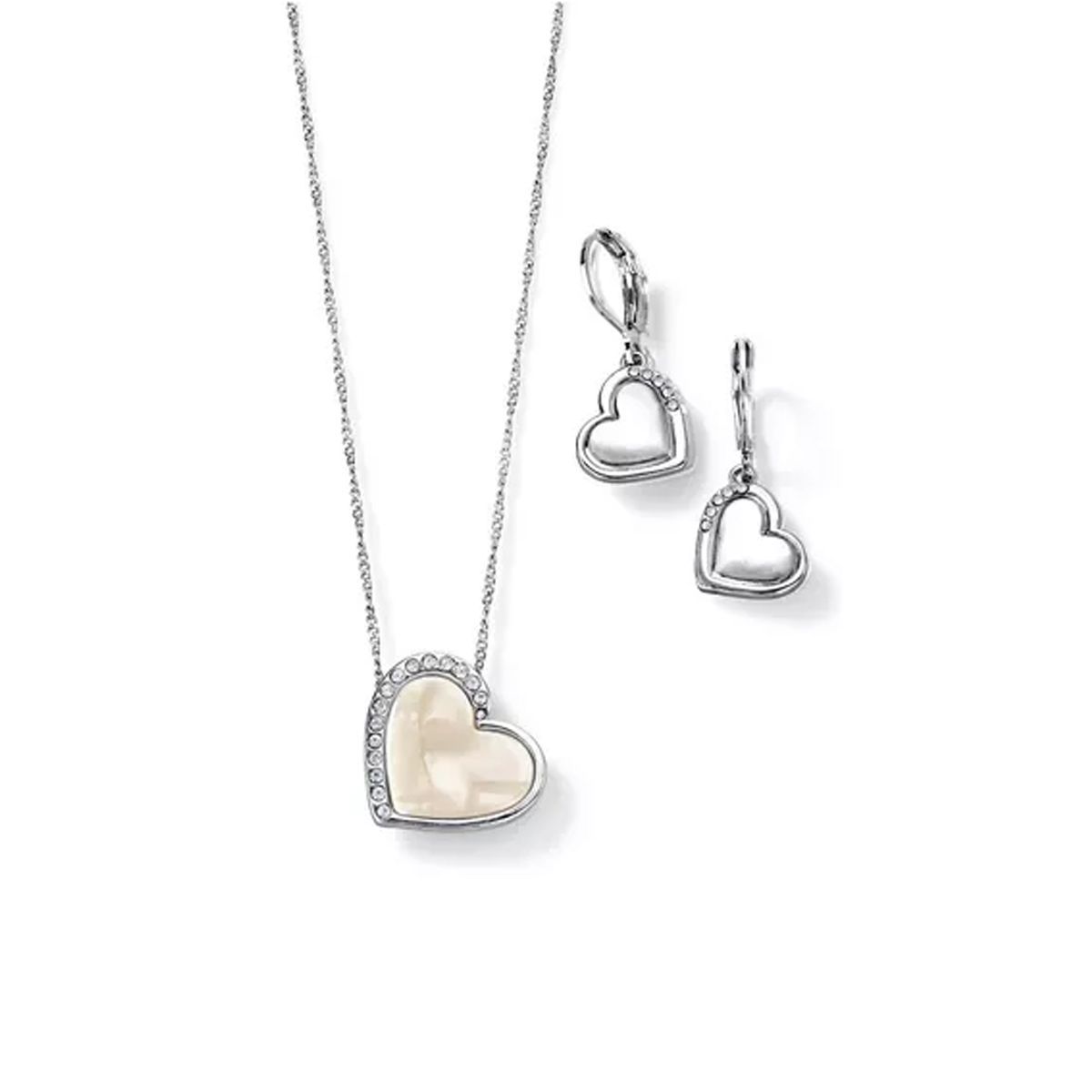 ESIKA - Coleccion HEART IN SILVER Collar con Aretes FINART