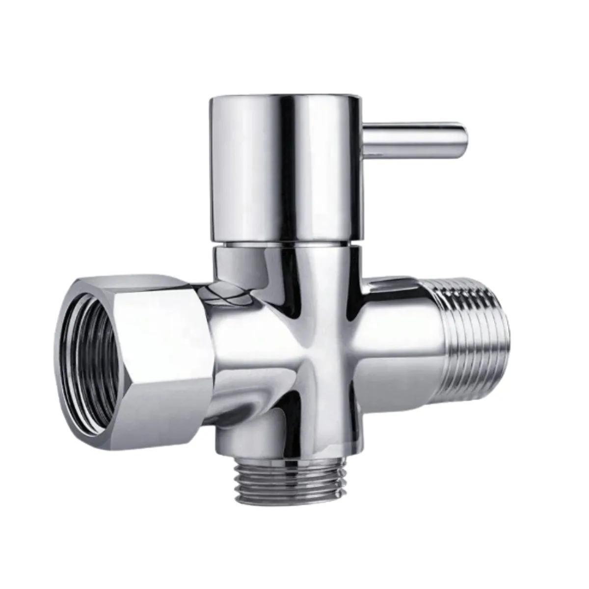 GENERICO - Válvula Desviadora doble Acero Cromado para ducha teléfono o bidé