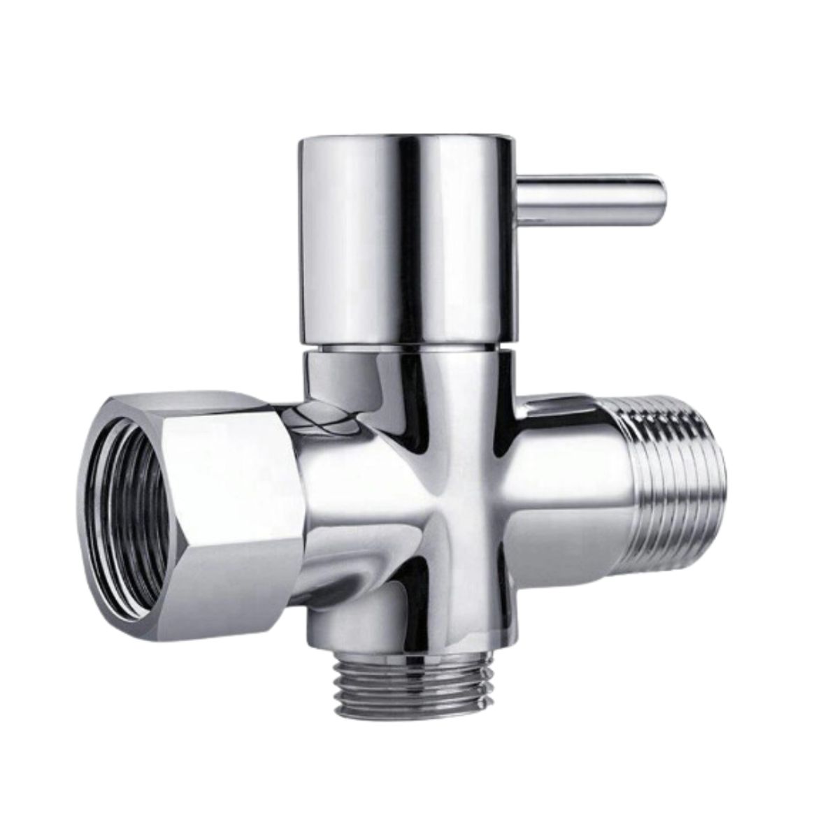 GENERICO - Válvula Desviadora doble Acero Cromado para ducha teléfono o bidé