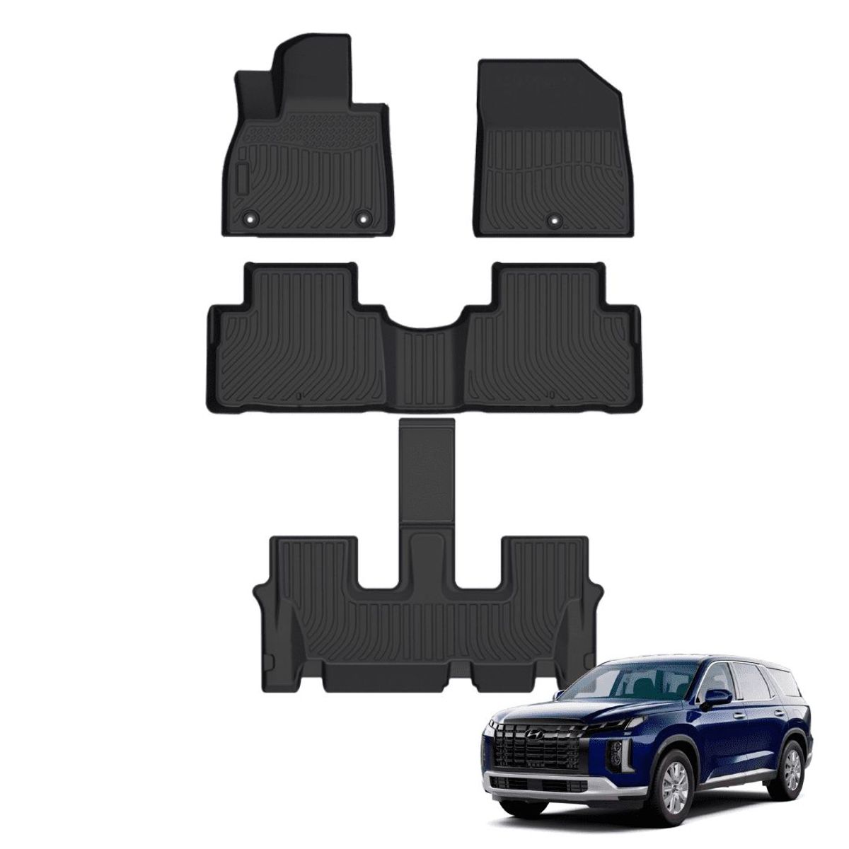 TECGO - PROTECTOR PISO 5D TPE HYUNDAI PALISADE 3 FILAS 2021 EN ADEL.