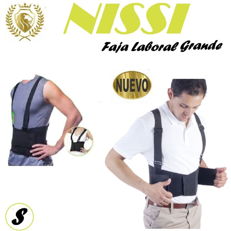 GENERICO - Faja Laboral Liviana Grande Negro Talla -S
